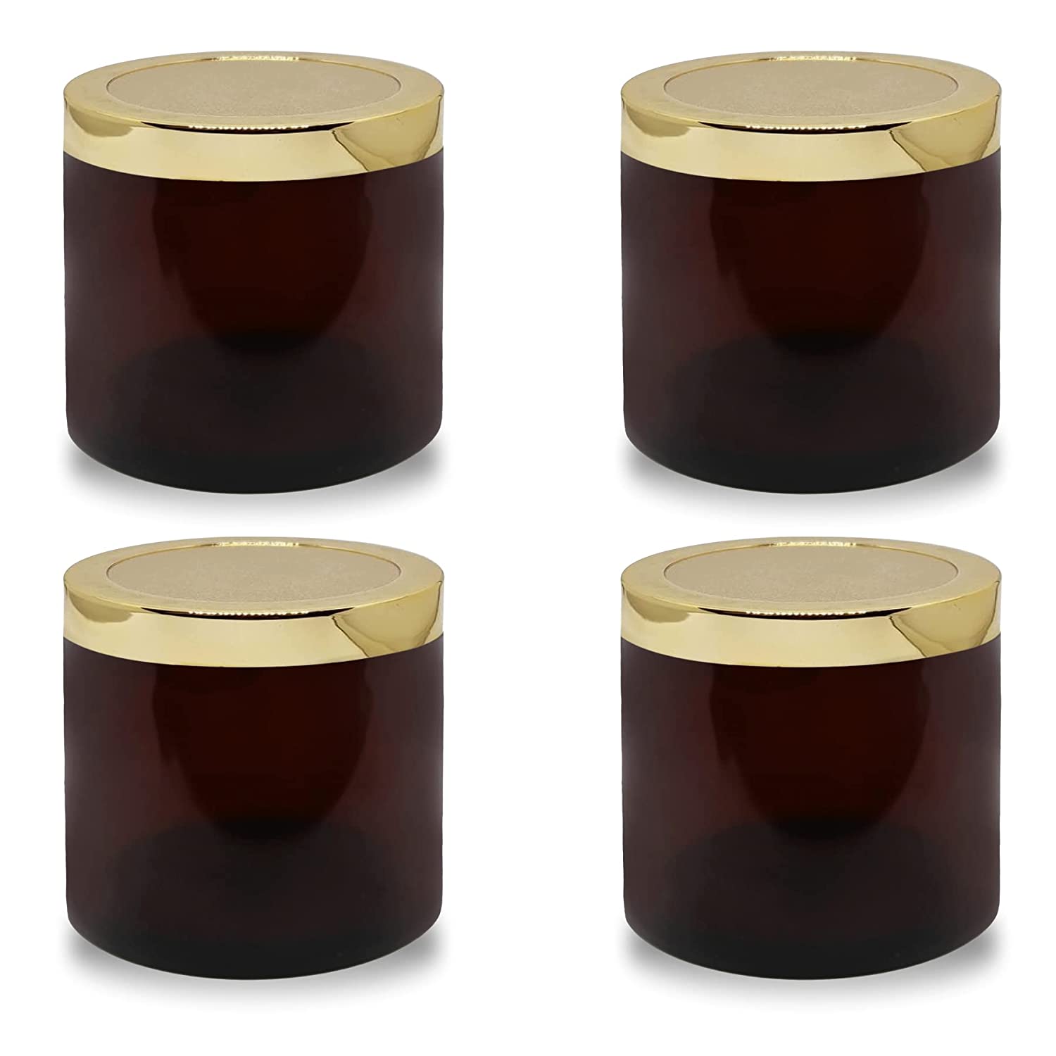 Shoprythm Cosmetic Jar MYOC Amber San Jars with Golden Cap & Inner lid for Creams, Gel, Body Scrub & Butter, DIY Cosmetic Use, Storage Jar- 100gm (Pack of 4) Shoprythm Cosmetic Jar MYOC Amber San Jars with Golden Cap & Inner lid for Creams, Gel, Body Scrub & Butter, DIY Cosmetic Use, Storage Jar- 100gm (Pack of 4)